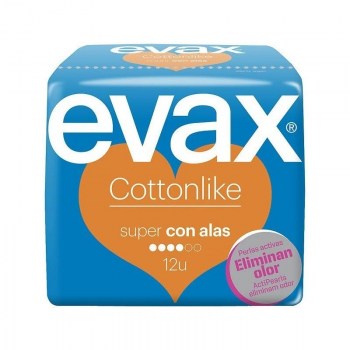 evax cottonlike super alas 12 compresas